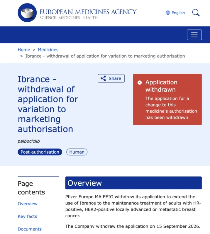PATINA: Major FDA–EMA Divide Over Palbociclib in HER2+ Breast Cancer 2 PATINA
