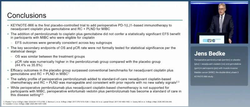 KEYNOTE-866 at ESMO 2026: Perioperative Pembrolizumab Plus Chemotherapy in Muscle-Invasive Bladder Cancer 4 KEYNOTE-866 takeaway