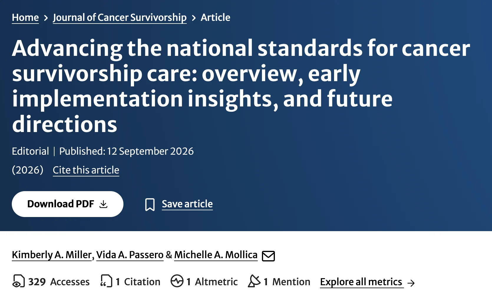 Michelle Mollica: Meaningful Impact Depends on How Effectively We Implement Survivorship Care Standards