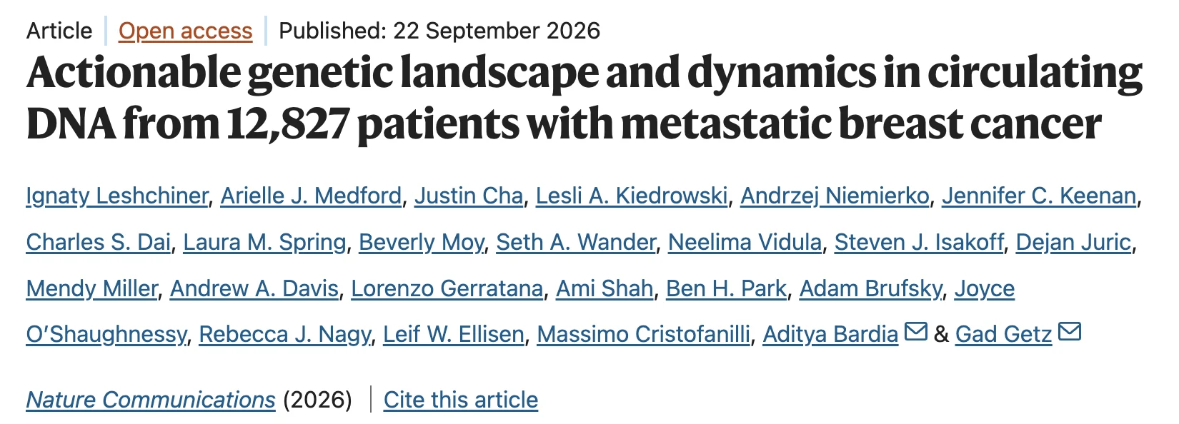 Study of More Than 12,800 Patients Maps the Genomic Landscape of MBC - Broad Institute of MIT and Harvard 2 Study of More Than 12,800 Patients Maps the Genomic Landscape of MBC - Broad Institute of MIT and Harvard