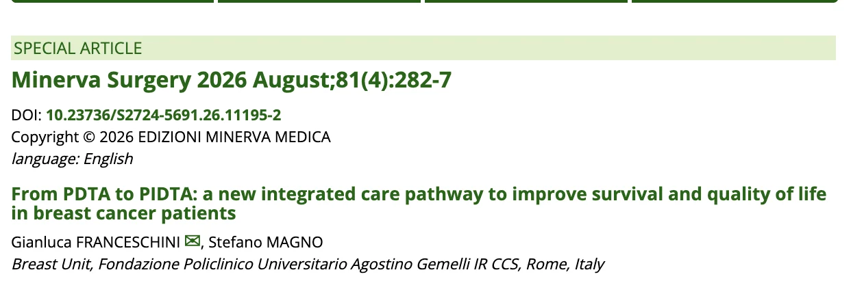 Gianluca Franceschini: Integrating Oncological Treatments With Psychological, Nutritional and Physiotherapeutic Support 2 Gianluca Franceschini: Integrating Oncological Treatments With Psychological, Nutritional and Physiotherapeutic Support