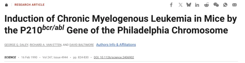 Sendurai Mani: Establishing the Oncogenic Role of the Philadelphia Chromosome Fusion 2 Sendurai Mani: Establishing the Oncogenic Role of the Philadelphia Chromosome Fusion