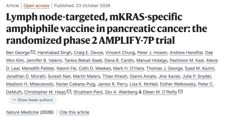 Cosimo Commisso: Personalized KRAS Vaccine Generates Immune Responses in 99% of Patients