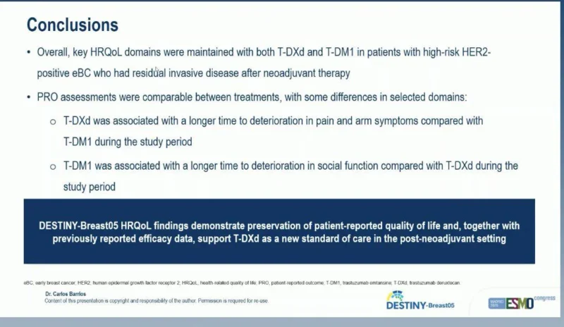 DESTINY-Breast05: T-DXd Preserves Quality of Life While Improving Outcomes in HER2+ Early Breast Cancer 3 DESTINY-Breast05