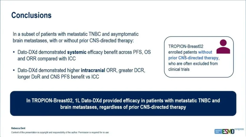 TROPION-Breast02: Datopotamab Deruxtecan Shows Intracranial Activity in TNBC With Brain Metastases